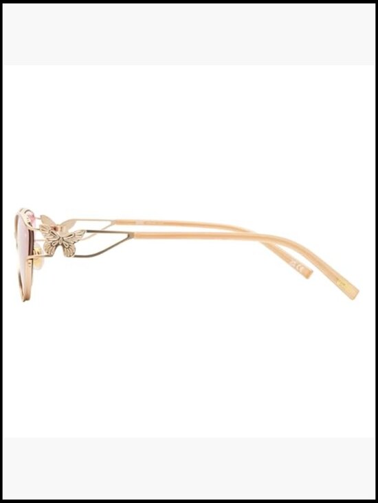 Oval Sunglasses with Butterfly Accents - Gold Wire Frame main image 5